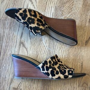 Leopard Print Wedge Sandals